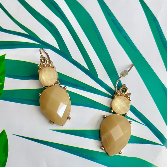 Vintage Jewelry - Vintage Yellow Dangling Earrings
